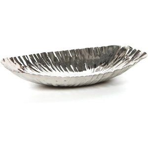 Silver Finish Decor Tray Bowl 13.6 Inches Long Ideal for Wedding or Occasion